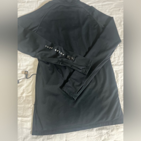 Black Fitted Long Sleeve Polo Top - Picture 7 of 12